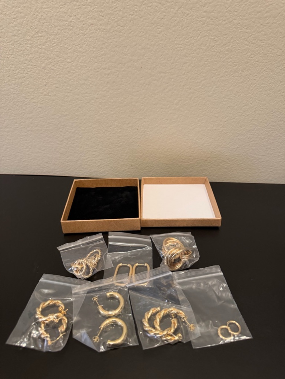 Gold-plated Women's Hoop Earring Set - Elegant Gold Earrings